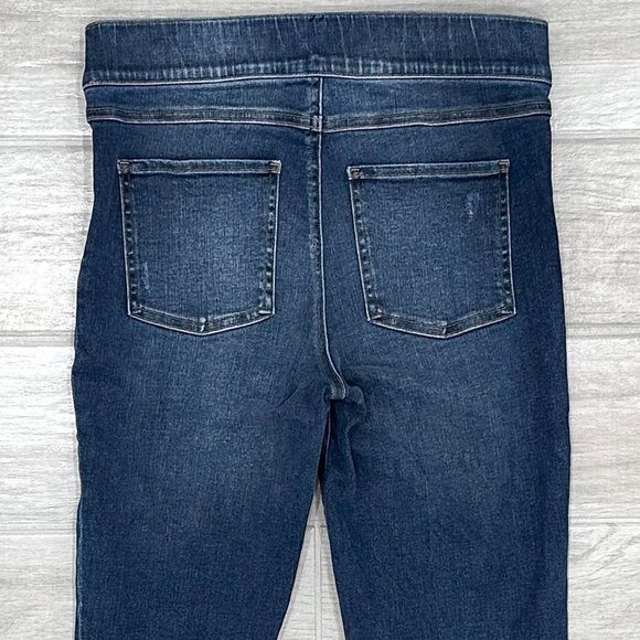 Spanx Distressed Ankle Skinny Jeans in Medium Wash Denim Women’s Size M - Picture 8 of 15